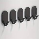 Heavy-Duty Adhesive Wall Hooks, 10-Pack - No-Drill, Damage-Free Installation for Multi-Purpose Use in Bathroom, Kitchen & More - Strong Hold, Black