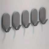 Heavy-Duty Adhesive Wall Hooks, 10-Pack - No-Drill, Damage-Free Installation for Multi-Purpose Use in Bathroom, Kitchen & More - Strong Hold, Black