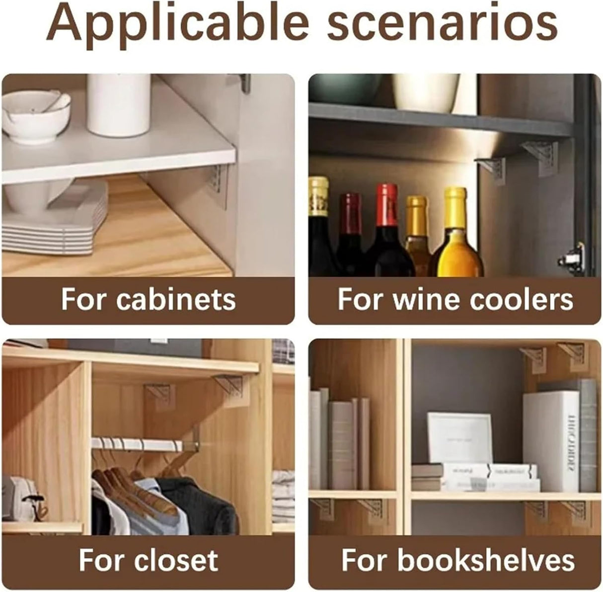 12Pcs Punch Free Shelf Support Peg，Self Adhesive Support Shelf Bracket，Strong Load Bearing for Shelves Kitchen Cabinet Book Closet,Solid Shelf Bearing 15kg