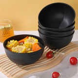 Unbreakable Wheat Straw Cereal Bowls Set of 6, 24 oz Microwave and Dishwasher Safe Lightweight Soup and Salad Bowl Sets, Reusable Dessert Bowls for Rice, Pasta, Snack, Fruit, BPA Free (Black)