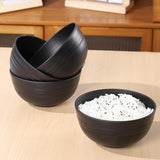 Unbreakable Wheat Straw Cereal Bowls Set of 6, 24 oz Microwave and Dishwasher Safe Lightweight Soup and Salad Bowl Sets, Reusable Dessert Bowls for Rice, Pasta, Snack, Fruit, BPA Free (Black)