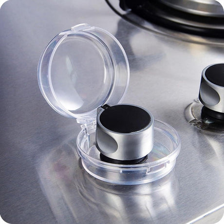 6 Pack Stove Knob Covers for Children Safety, Grey Stove Knob Safety Covers Kitchen Stove Gas Knob Covers, Easy to Install Toddler Baby Proof Kitchen Safety Guard for Home Kitchen