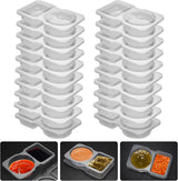 20 Set Reusable Snack Containers, 2-Compartment Dipping Containers with Lid for Refrigeration, Portion Control, Outdoor Takeaway Sauce Dip Case