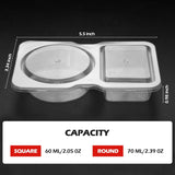 20 Set Reusable Snack Containers, 2-Compartment Dipping Containers with Lid for Refrigeration, Portion Control, Outdoor Takeaway Sauce Dip Case