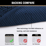 Navy Blue Bath Rug, Mat Non Slip Mats for Bathroom Floor, Rug Extra Thick Chenille 17" x 24" Absorbent Soft Shaggy Washable Dry Fast Plush Rugs Bathtubs