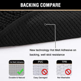 Black Bathroom Rug Set 2 Piece, Bath Mats for Floor, Super Thick Soft Shaggy Chenille Machine Washable, Dry Fast Water Absorbent Mats(20" x 32"/17" 24") 20" 32" Plus 17" 24"