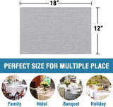 Linen Placemats Set of 4 Premium Solid Table for Dining Spill-Proof Waterproof Mats Heat-Resistant Kitchen Washable, 12x18 inches, Grey Gray -