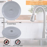 Bathtub Drain Stopper 3 Pack,  5inch Tub Cover, Silicone Bath Plug Essentials Flat Suction for Kitchen Bathroom Laundry Accessories -