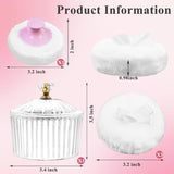 5Pcs Dusting Powder Container with Puff, 3.4 Inch Acrylic Body Containers Large Soft Puff Loose Reusable Applicator for Women Baby Face Makeup White-1 -