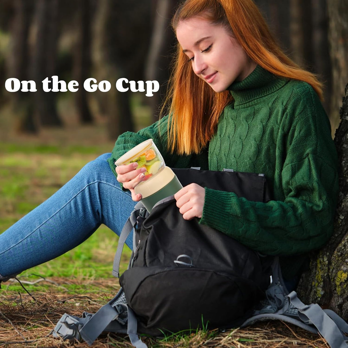 2 Pack Insulated Yogurt Container, 24oz Breakfast On the Go Cup with Plastic Topping Cereal Oatmeal Cup, 2-in-1 Food Storage Jar Lid and Spoon, Overnight Oats Container for Soup Lunch