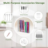 Rietjeshouder - Acrylic - 9.5 inch - Reusable - Cutlery Organizer - Storage Space - Kitchen Organizer - Super Sticky - Wall Organizer for the Cupboard - Transparent