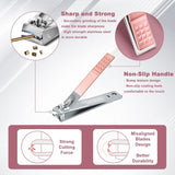 Premium Nail Care Set - 7-in-1 - Professional Nail Clippers - Scissors - Pedicure Set - Stainless Steel - Nail File and Nail Care Tools - Comes with a Luxury Travel Case - Portable Nail Care Set - Gift for Women
