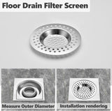 RVS kitchen drain plug - standard drain plug and hair/food catcher for bathroom - kitchen and shower (7.6 cm outer diameter - 4.5 cm inner diameter - 2-pack)
