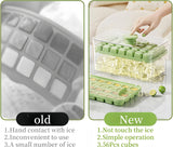 Ice Cube Trays - Ice Cube Tray with Lid and Container - 56 Ice Cube Molds - 2 Containers and Ice Scoop - BPA-free (Green)