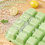 Ice Cube Trays - Ice Cube Tray with Lid and Container - 56 Ice Cube Molds - 2 Containers and Ice Scoop - BPA-free (Green)