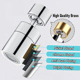 Faucet spray head for kitchen and sink taps - 360° swivel dual-function sprayer - 80-degree swivel tap spout with wide angle - Extended sprayer for taps - Splash-proof spray head for kitchen tap spouts