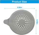 2-pack shower drain hair catchers with strong suction cups, silicone sink strainer protector, shower drain cover, hair stopper, sink strainer for bathroom, bathtub, kitchen sink (white + grey)