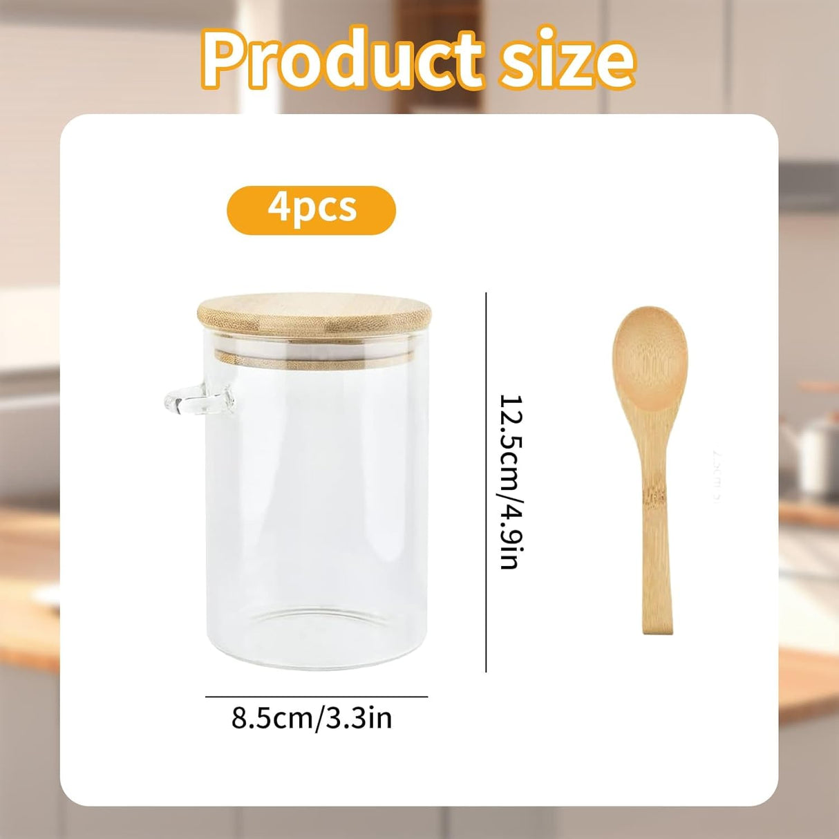 4-pack overnight oats containers with wooden lids and spoons, 473 ml overnight oats jars, glass food containers for oatmeal, chia seed pudding, yoghurt, salad and breakfast cereals