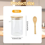 4-pack overnight oats containers with wooden lids and spoons, 473 ml overnight oats jars, glass food containers for oatmeal, chia seed pudding, yoghurt, salad and breakfast cereals