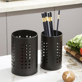 Cutlery holder for crockery, suitable for countertops, 2-pack, stainless steel black kitchen utensil holder, stylish storage box and decorative kitchen utensil pot, perfect gift for a new house or apartment