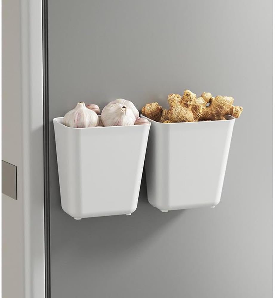 4-piece storage box set for kitchen cabinet doors, self-adhesive storage box for wall mounting, storage box for small items in wardrobes/bathrooms/fridges