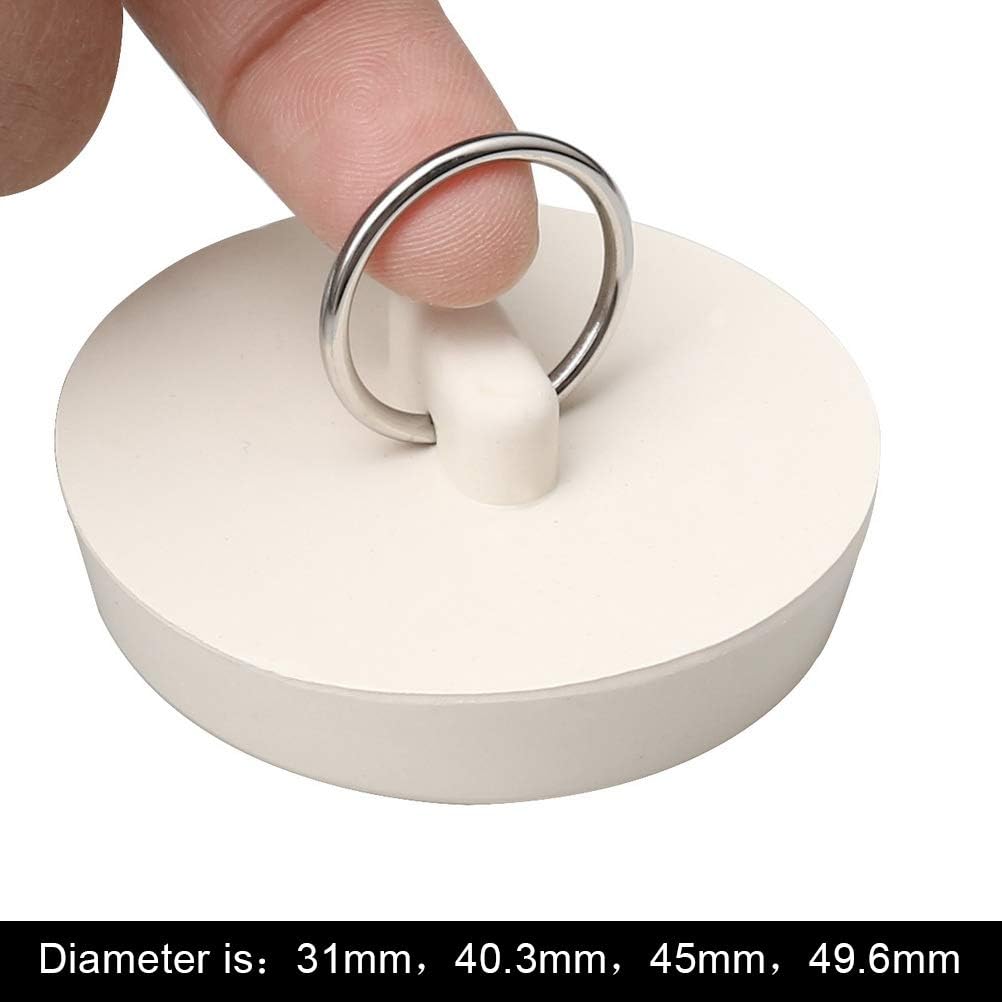 Set of 4 drain stoppers - sink stoppers - rubber drain plugs and kitchen sink stoppers with hanging ring - Suitable for bathtubs and bathrooms (4 sizes)
