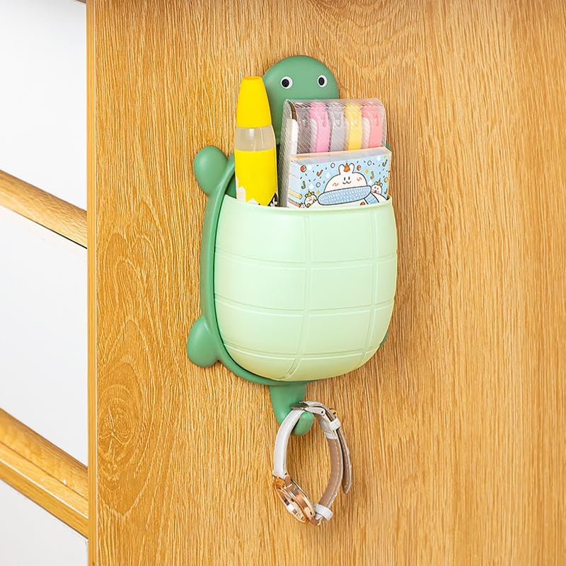 Nice hanging bathroom storage basket with hooks - Wall-mounted plastic box without drilling - Storage box for toiletries/cosmetics - Space-saving organizer for home - Environmentally friendly