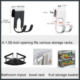 Suction hooks without drilling for hanging bath sponges, towels and razor holders for the bathroom, office, kitchen utensil holder, bathroom, kitchen knives - 4-pack - black.