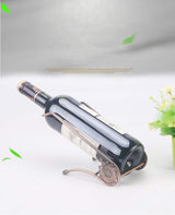 Stainless steel bottle rack - Table wine rack - Decorative inverted wine bottle rack - Modern luxury wine rack - New gift for kitchen and home decor (L-shaped - Bronze)
