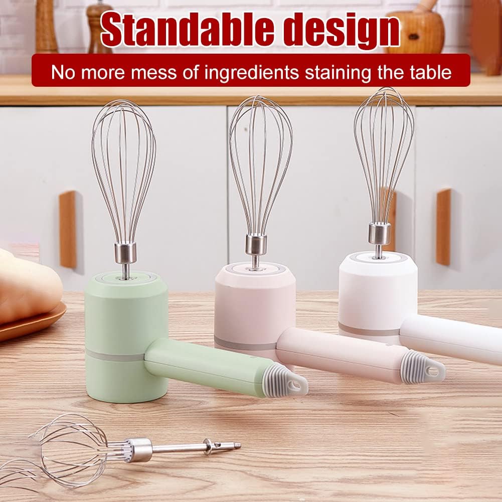 Handheld cordless electric blender - comes with 3 accessories - portable multi-functional food blender - can be used to blend eggs, whip cream, and chop garlic.