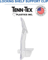 Self-Locking Shelf Support Clips, Made in The USA - for 3/4" Thick Shelves, 5mm Dowel Peg - for Kitchen Cabinet, Cupboard, Pantry, Closest, Book Shelves - Clear Plastic Clip (8, Clear)