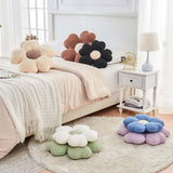 Flower Throw Pillow, Cute Flower Shaped Pillow Decorative Throw Pillow for Bed Couch, Soft Daisy Pillows Floor Seating Cushion Cushions (14.9 Inch Ivory+Brown)