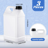 3 Pcs 1 Gallon Plastic Jug with Lids Square Empty Storage Containers Hdpe Carboy Plastic Jar Containers for Milk Water Beverage Oil Liquids (Translucent Color)