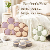 Soft Flower Shaped Floor Cushion, Plush Decorative Throw Pillow, Cute Seating Cushion, Room Decor Plush Pillows for Sofa Couch Bed (13.7 Inch, White)