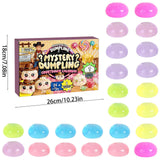 Adult Squishy Stress Relief Toy 24-Day Countdown Surprise Set - Mystery Dumpling Squeeze Calendar Gift Box - Decompression Toy - GJ876-012