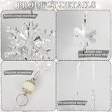 Christmas Crystal Snowflake Ornament 18-Piece Set - Hanging Acrylic Ice Snowflake Decorations for Christmas Tree - with Ribbon - Clear