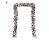 Christmas Artificial Wreath Red Bowknot Ribbon Garland-E