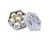 1 Box Decorative Christmas Balls Pendants with Lanyard PC Delicate Craft Festival Balls Pendants Home Decor-Golden