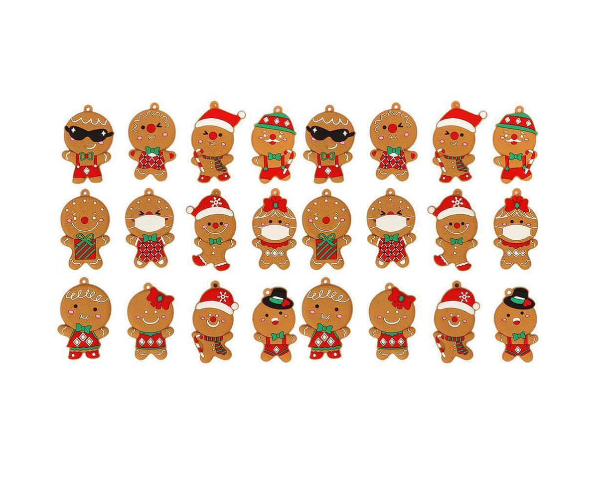 12Pcs Gingerbread Man Christmas Tree Hanging Pendants Cute Christmas Party Ornaments