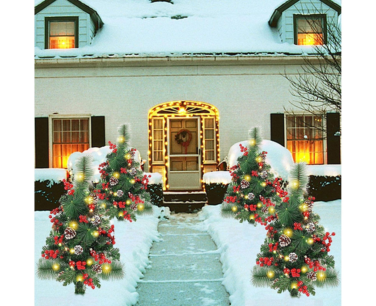 Solar Christmas Tree Garden Stake Lights Outdoor Christmas Tree Lighted Yard Decorations