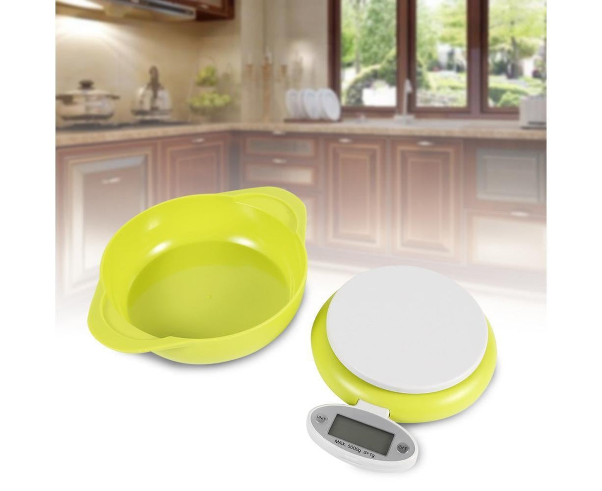 5Kg/1g LCD Display Electronic Digital Kitchen Food Scales Weighing With Bowl Home Kitchen Tool