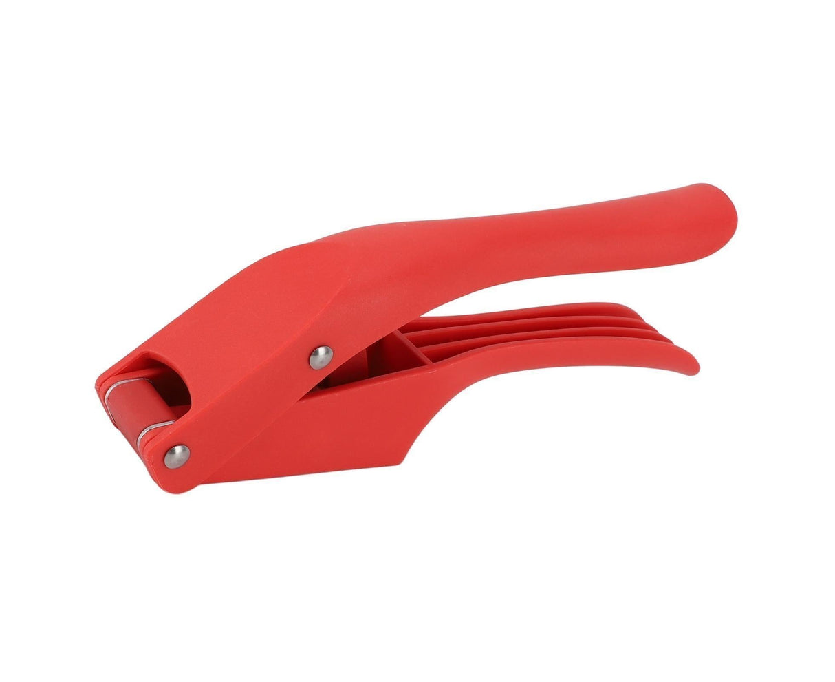 Garlic Press Multipurpose 2 in 1 Efficient Easy To Squeeze Ergonomic Handle Garlic Mincer Tool for Kitchen Red