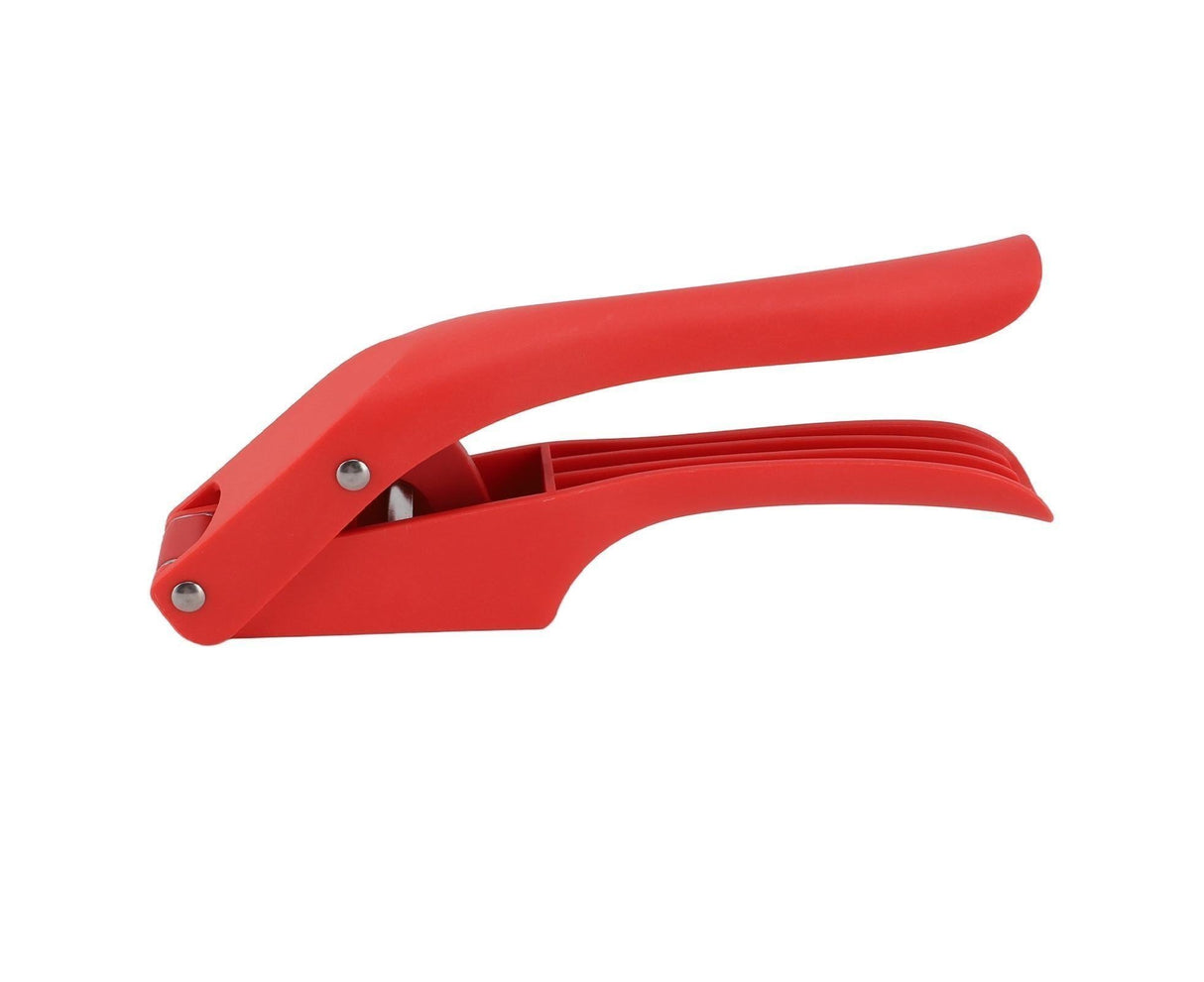 Garlic Press Multipurpose 2 in 1 Efficient Easy To Squeeze Ergonomic Handle Garlic Mincer Tool for Kitchen Red
