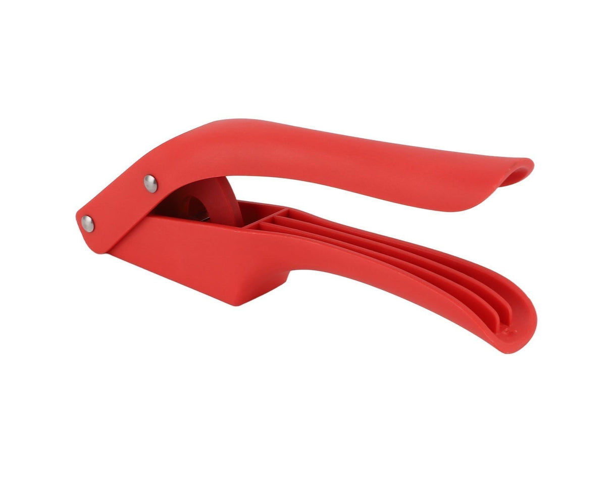 Garlic Press Multipurpose 2 in 1 Efficient Easy To Squeeze Ergonomic Handle Garlic Mincer Tool for Kitchen Red
