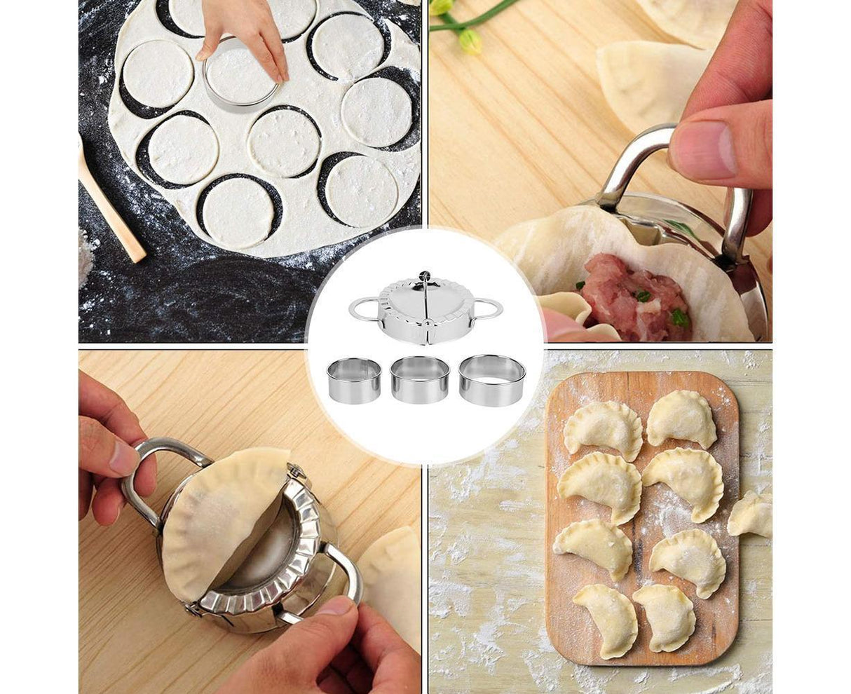 Household 304 Stainless Steel Manual Dumpling Dough Presser Maker Molds Kit Kitchen Utensils
