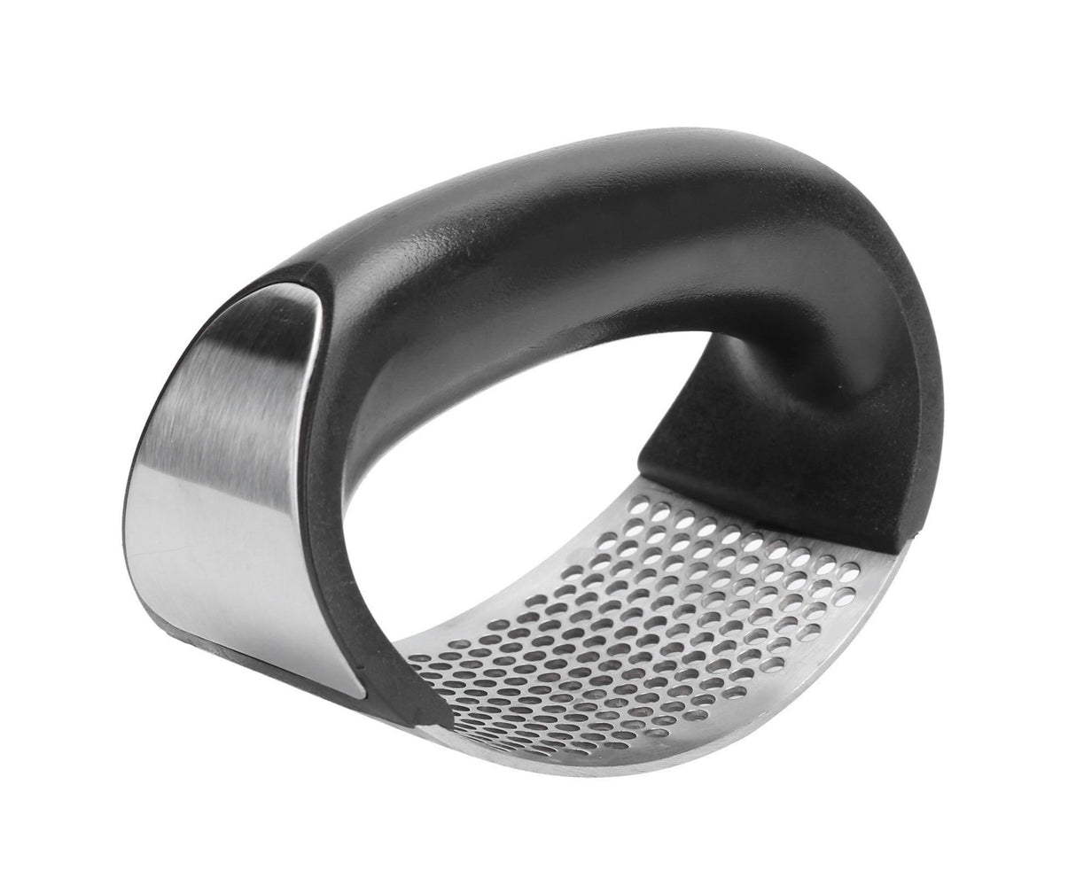 Stainless Steel Garlic Press Mincer Crusher with Cleaning Brush and Garlic Peeler Kitchen Tool