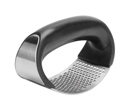 Stainless Steel Garlic Press Mincer Crusher with Cleaning Brush and Garlic Peeler Kitchen Tool