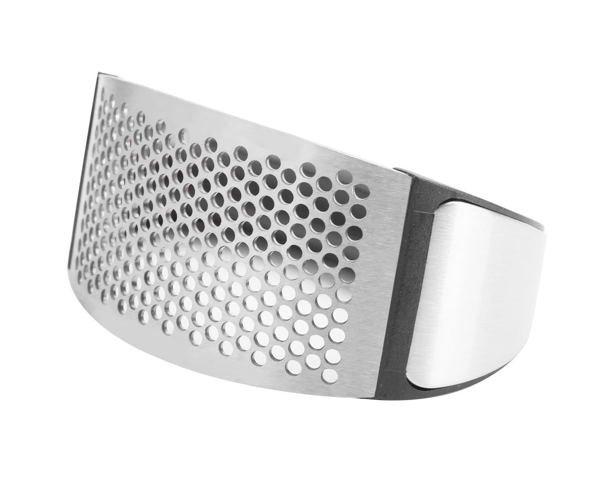 Stainless Steel Garlic Press Mincer Crusher with Cleaning Brush and Garlic Peeler Kitchen Tool
