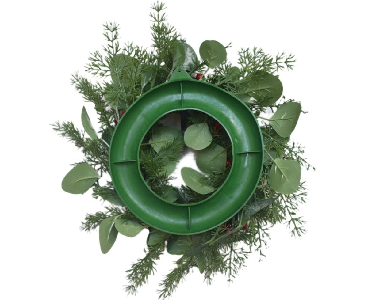 Artificial Christmas Wreath for Front Door Xmas Red Berry Wreath with Pine Needles Cones Winter Eucalyptus Wreath Christmas Decorations - 30CM