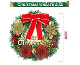 Artificial Christmas Wreath with Lights, Red Berry & Pine Cones, Battery Operated Christmas Wreaths for Front Door, Window, Christmas Decorations - 30CM